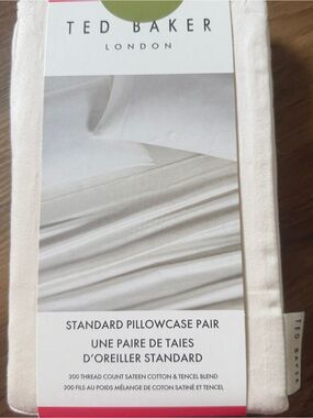 Ted Baker Cream Standard Pillowcase Pair. NEW